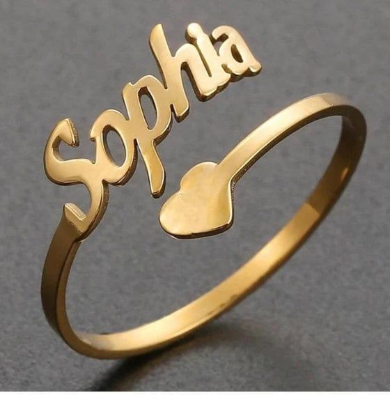 Heart & Soul Personalized Single Name Heart Ring - Image 3