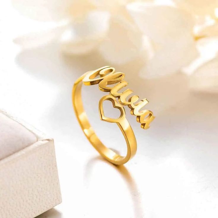 Heart & Soul Personalized Single Name Heart Ring - Image 4