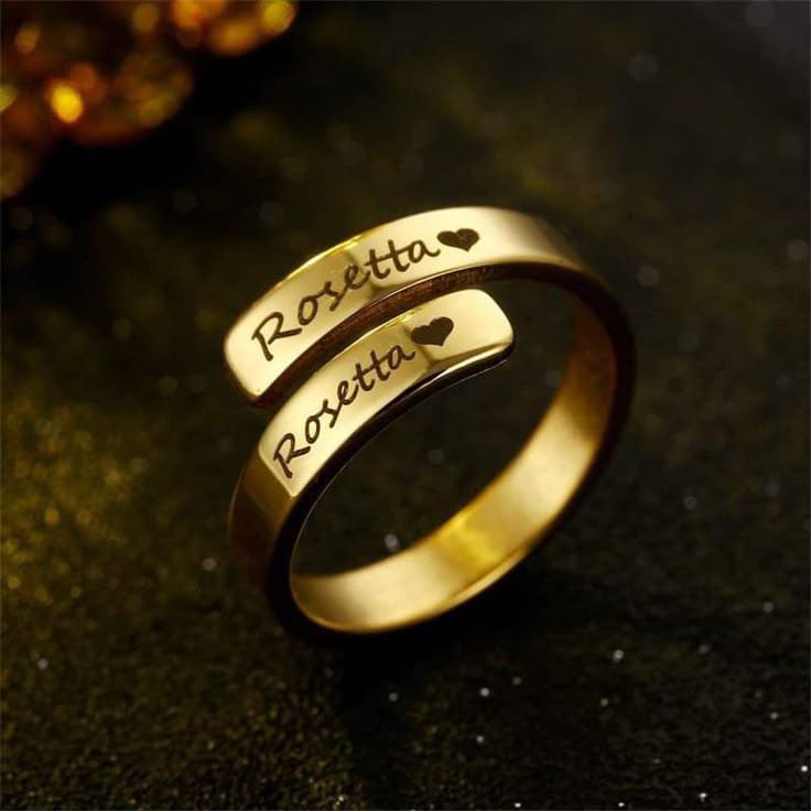Timeless Twist : Personalized Couple Name Twist Ring