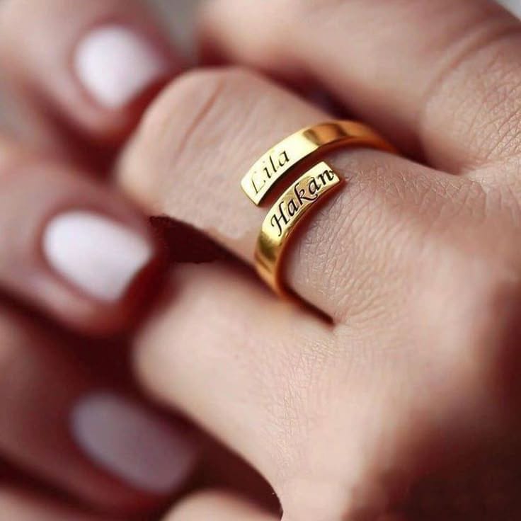 Timeless Twist : Personalized Couple Name Twist Ring - Image 2