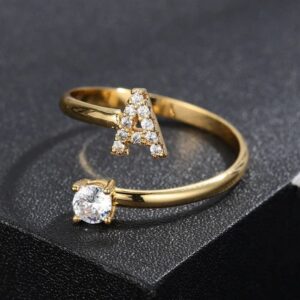 Personalized Initial Stone Ring