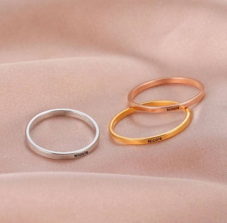 Customized Name Stack Ring - Image 2