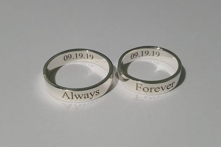 The Secret Vow :Classic Engraved Couple Ring