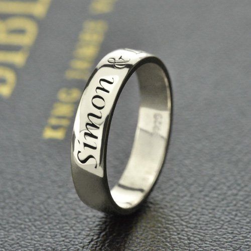The Secret Vow :Classic Engraved Couple Ring - Image 2