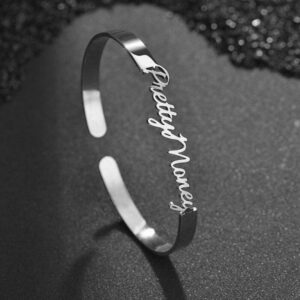 Personalized Double Name Open Bangle