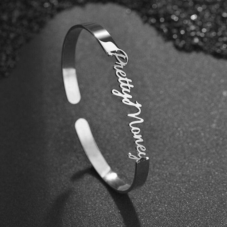 Personalized Double Name Open Bangle