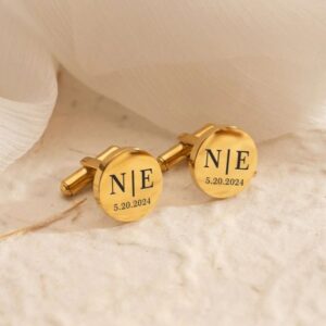 Personalized Engraved Round Cufflinks