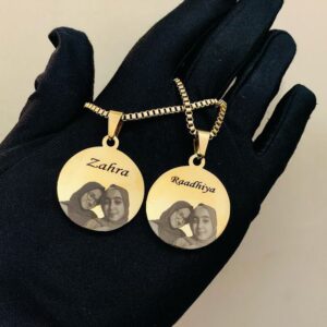 Personalized Photo & Name Engraved Pendant