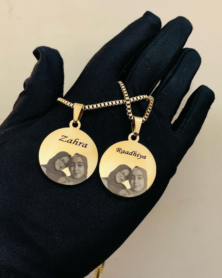 Personalized Photo & Name Engraved Pendant