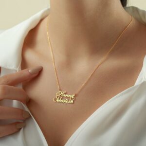 Personalized Double Name Script Necklace