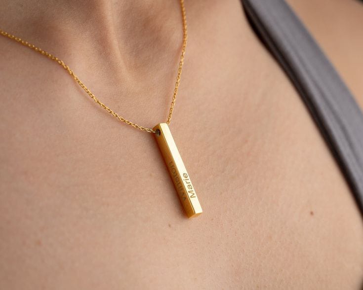 Personalized Vertical Bar Pendant