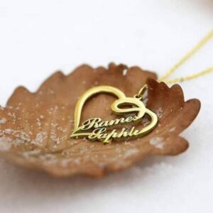 Customized Double Name Heart Shape Necklace
